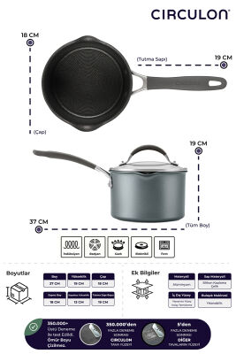 Circulon Cam Kapaklı Sos Tenceresi 18 CM - 5