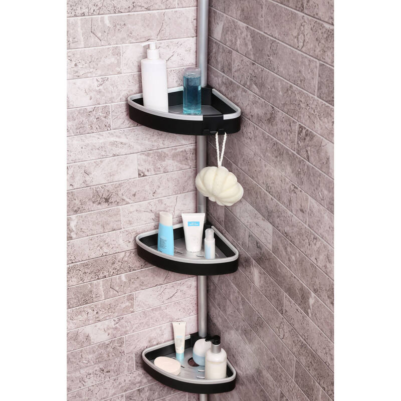 Venta Banyo Köşe Rafı Paslanmaz Aluminyum Borular - Siyah - 4